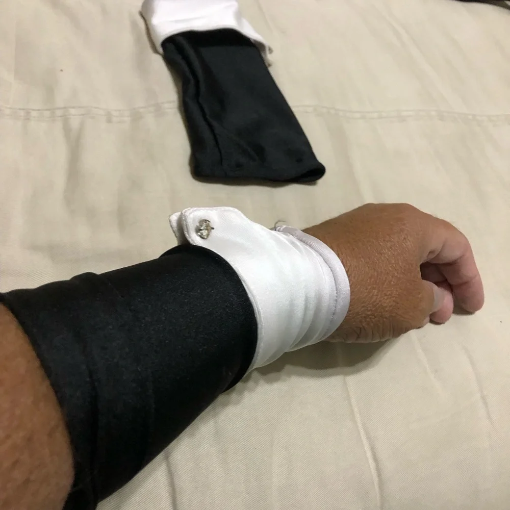 Black and White girls cuffed partial sleeves for dress up
